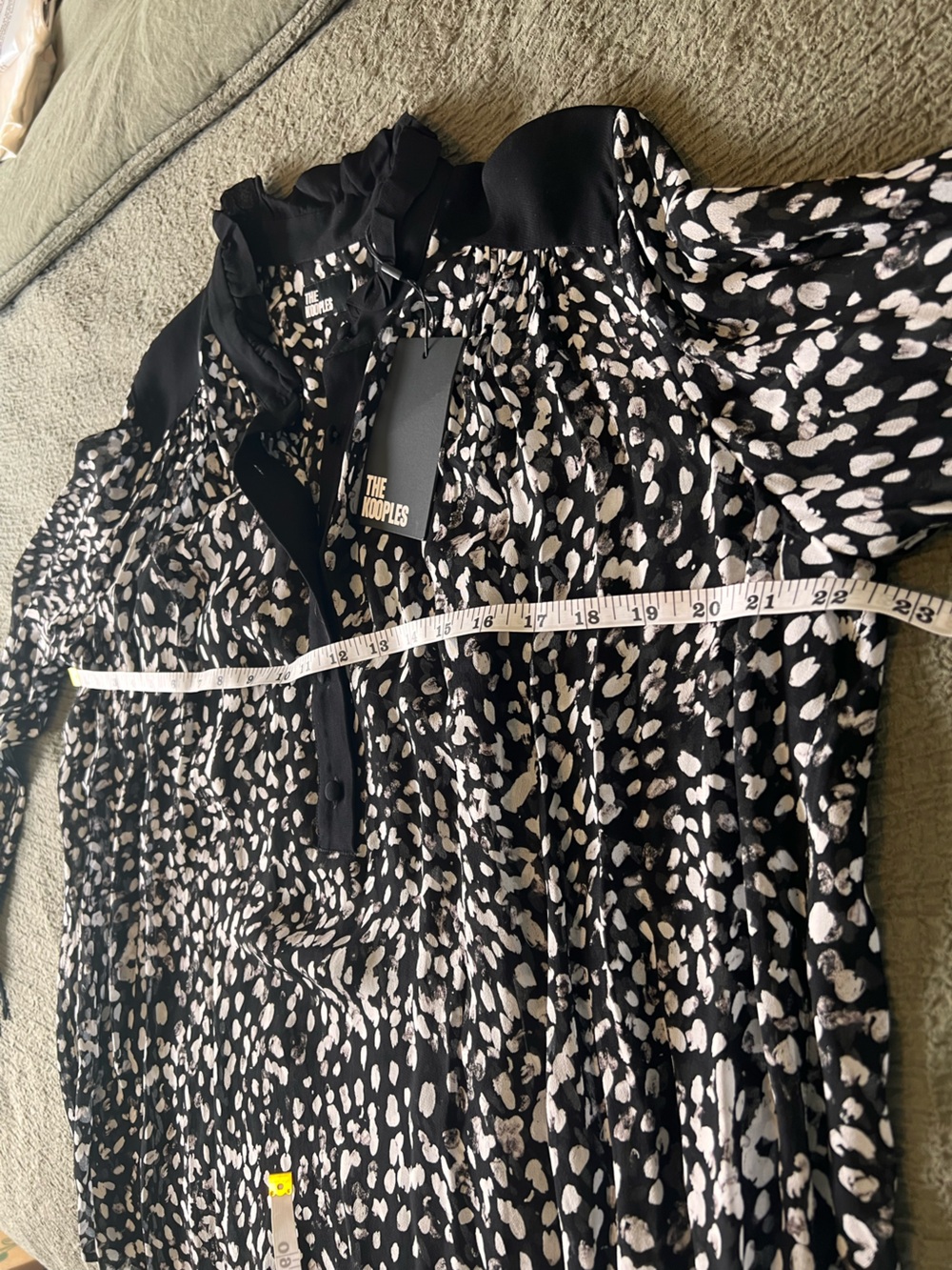 NWT - The Kooples Viscose Printed Grunge Leopard Sheer Blouse - Size 1 / S - Picture 7 of 8